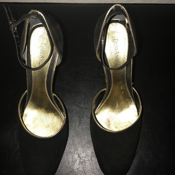 Enzo Angiolini black and gold heels - Picture 3 of 5